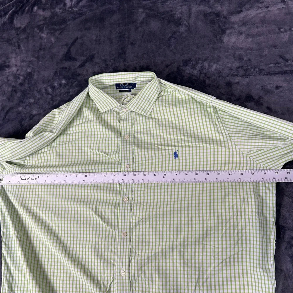 Polo Ralph Lauren Button Down Shirt Mens XL Green‎ Performance Long Sleeve